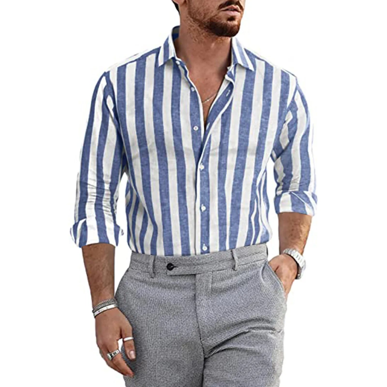 EASY - Camicia di Lino a Righe