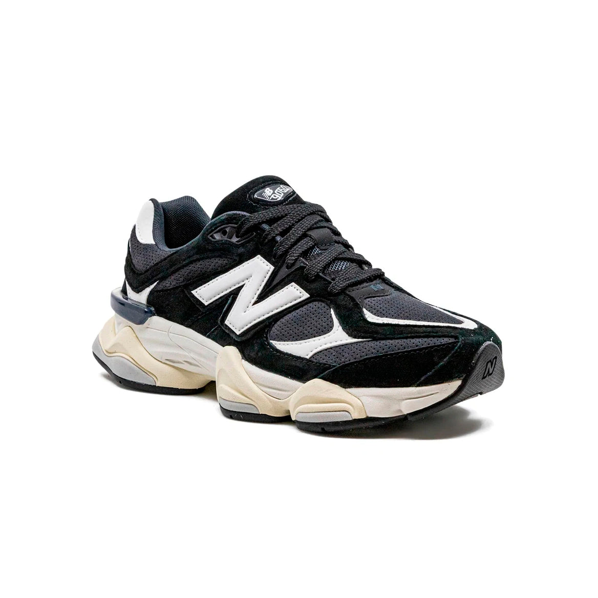 New Balance 9060 Scarpe Uomo Nero e Bianco in Pelle Scamosciata Retro