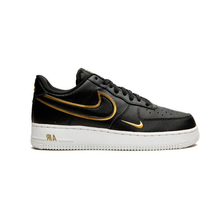 Nike Air Force 1 Low Nero con Doppio Swoosh Oro Metallizzato
