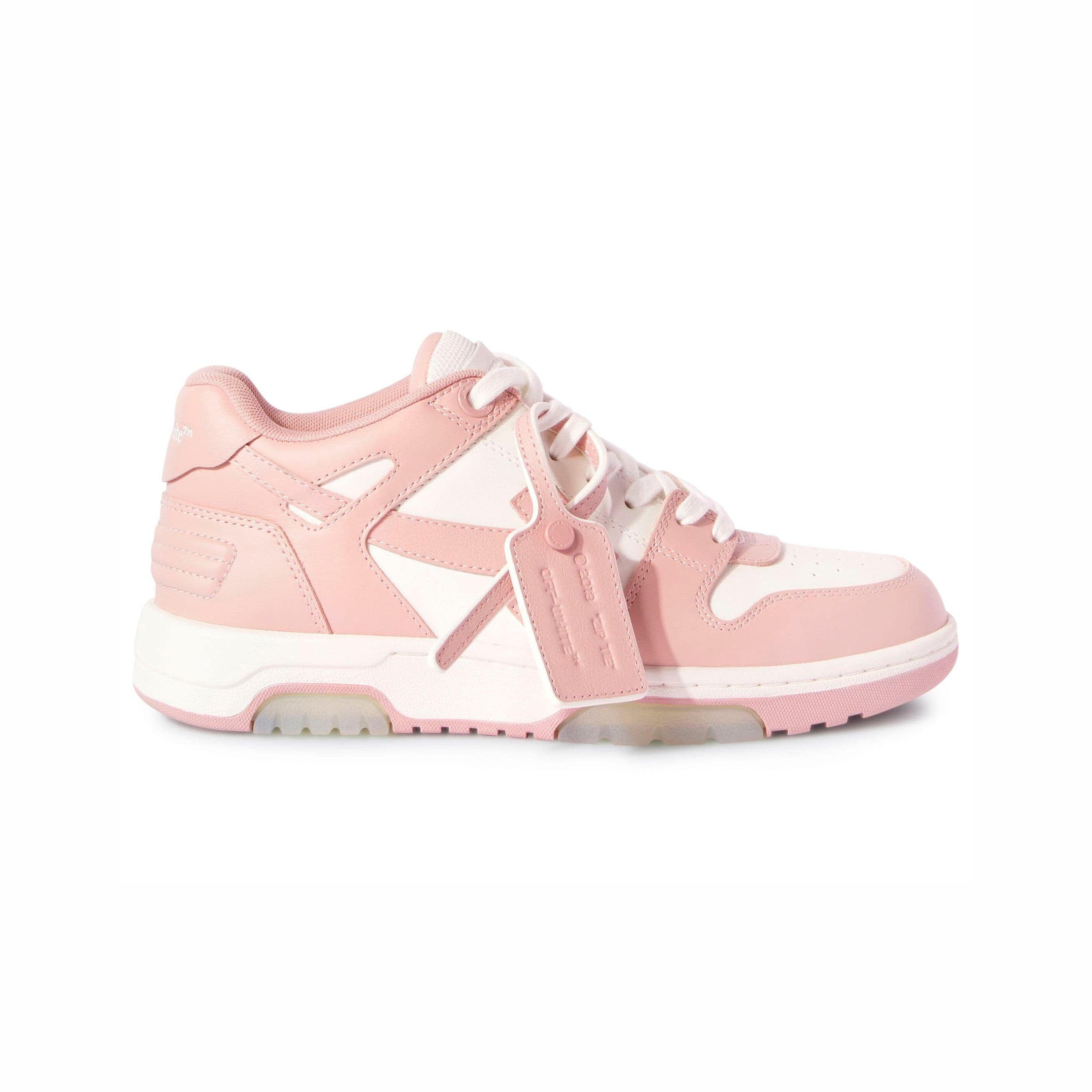 Off-White Out Of Office Sneakers Pelle Rosa e Bianca Uomo